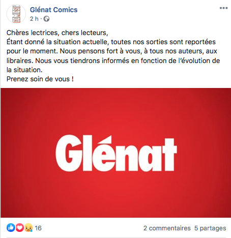 Glénat Comics coronavirus